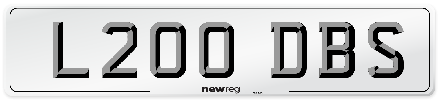 L200 DBS Number Plate from New Reg